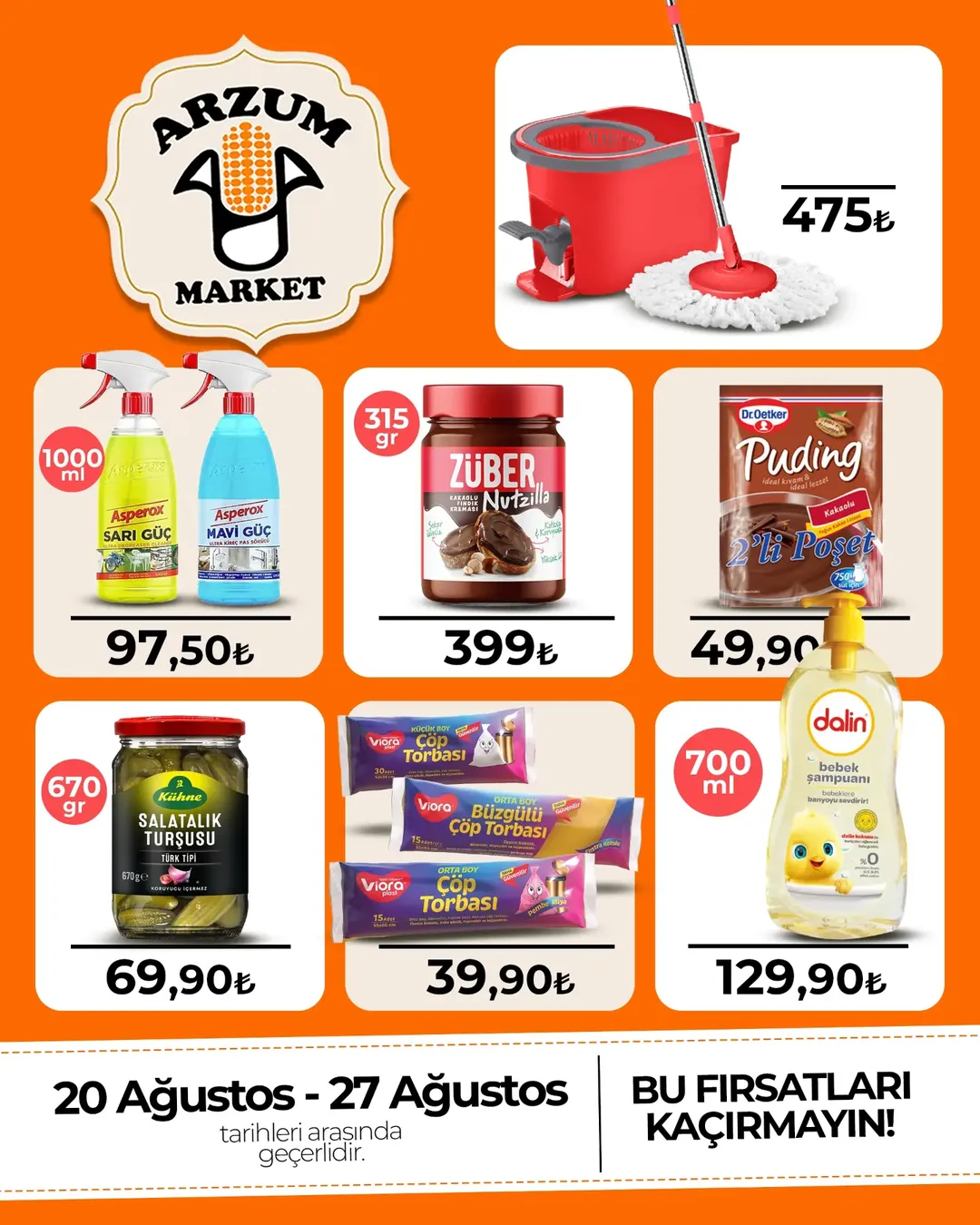 Arzum Market haftalık ürün fırsatları broşür tasarımı