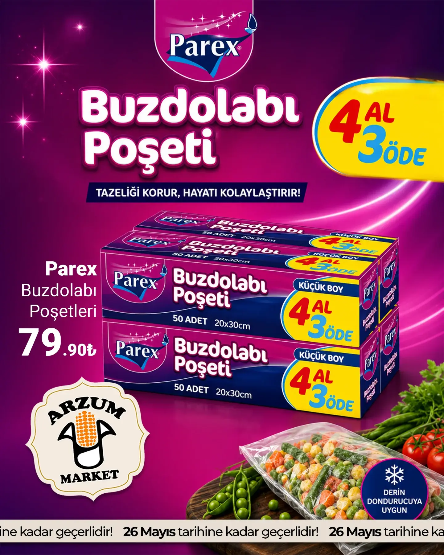 Arzum Market Parex kampanya post tasarımı