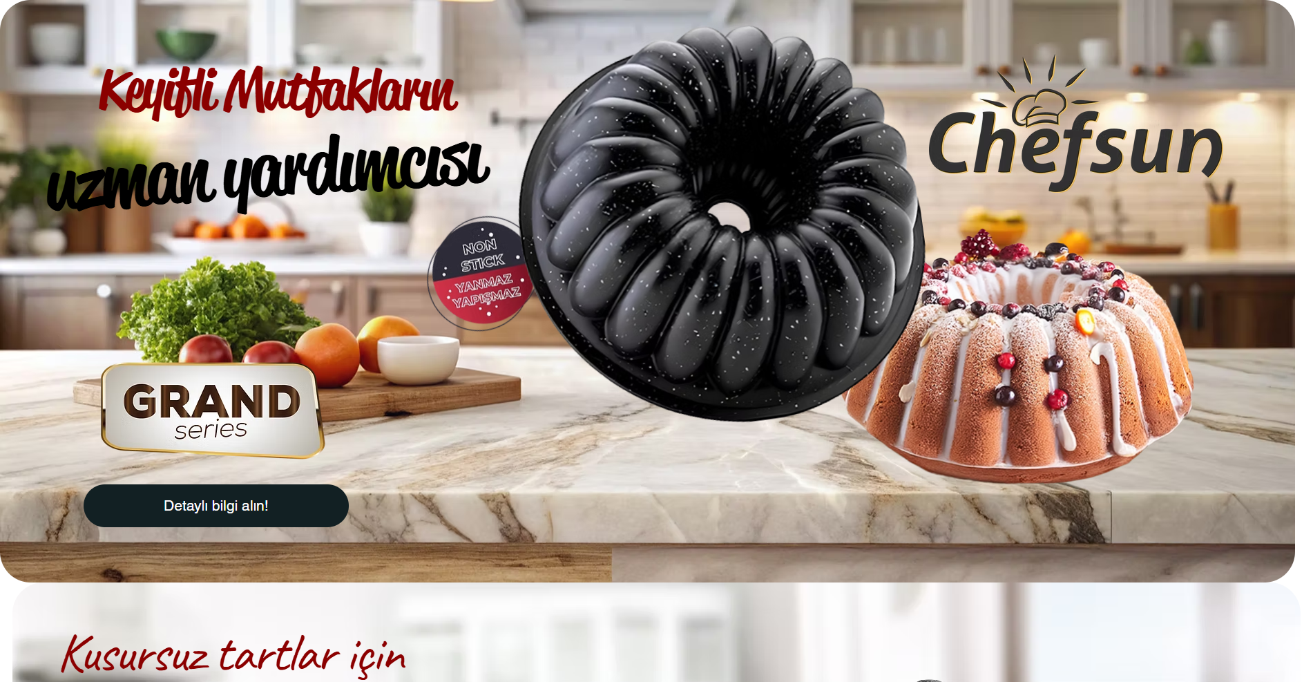 Chefsun ürün odaklı web sitesi ana sayfa tasarımı
